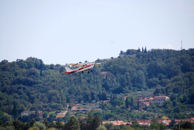 Taking off from Simpang airfield